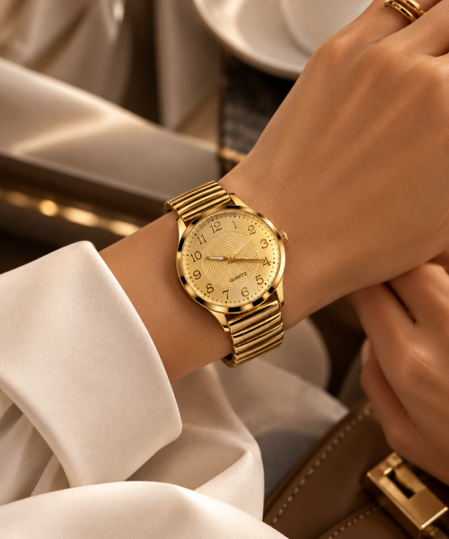 Relogio feminino dourado classic
