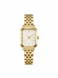Relógio feminino dourado retangular
