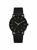 Relógio Feminino minimalista preto detalhes dourados