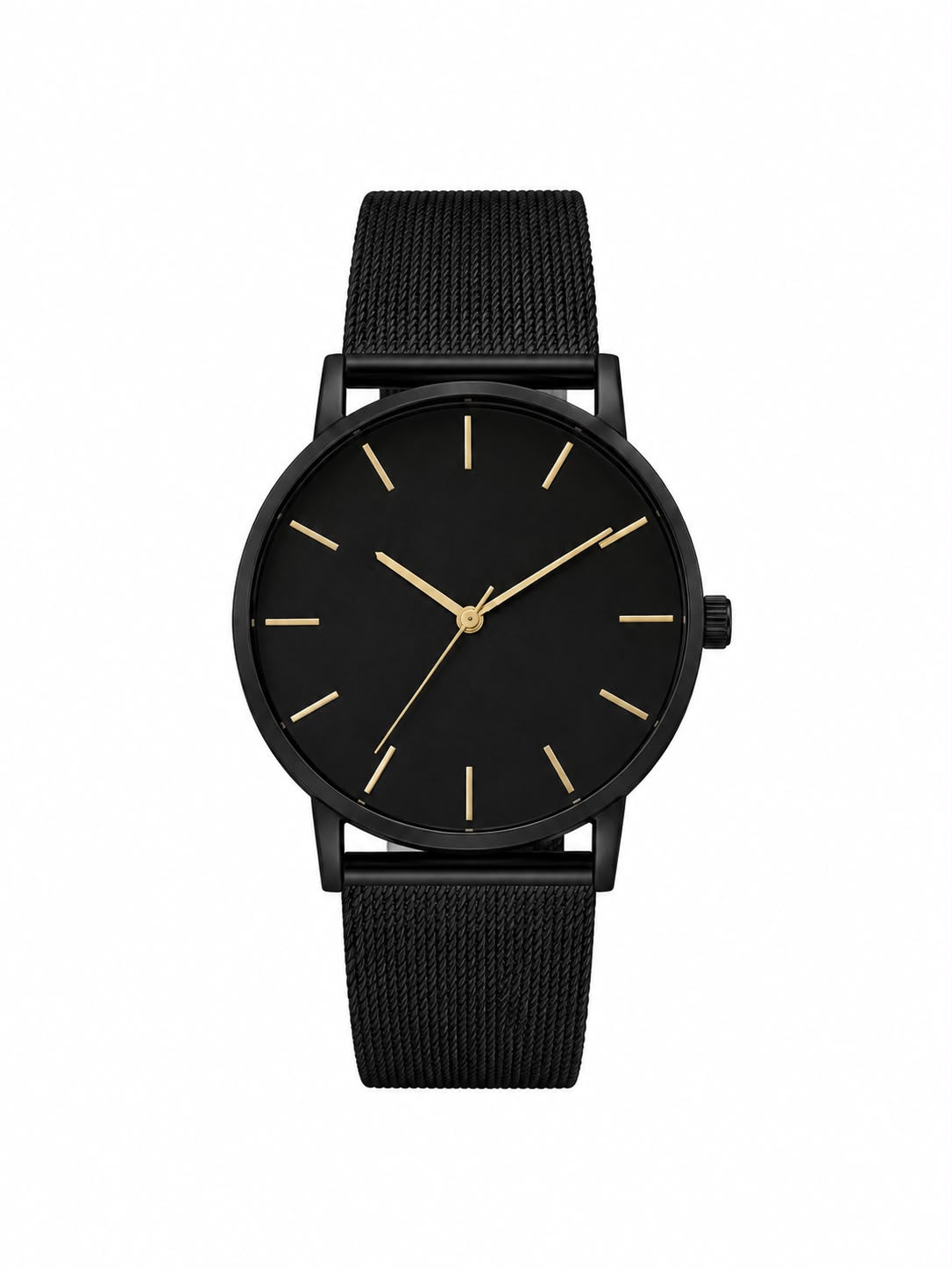 Relógio Feminino minimalista preto detalhes dourados