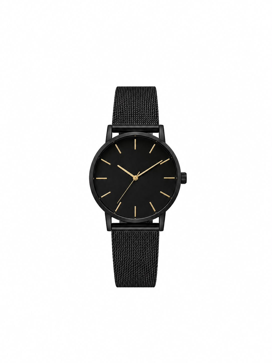Relógio Feminino minimalista preto detalhes dourados